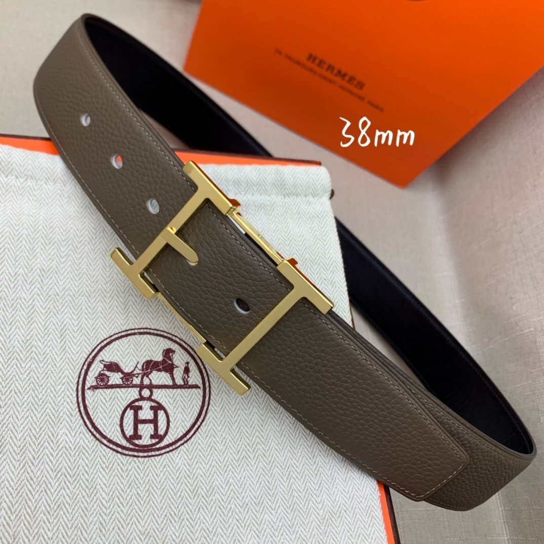 Hermes H Belt Buckle & Reversible Brown For Women, Women Belt 380MM