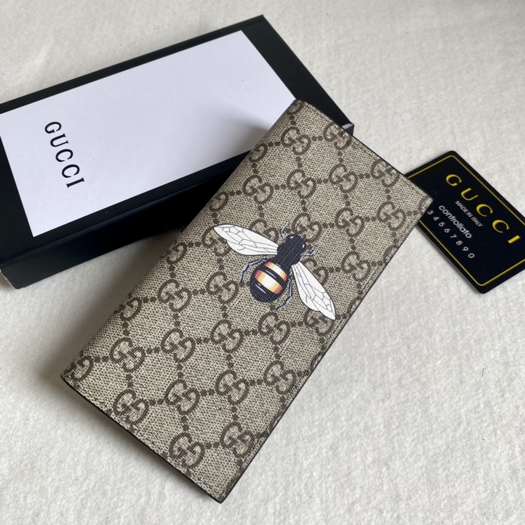 Gucci Unisex GG Supreme Printed Long Wallet
