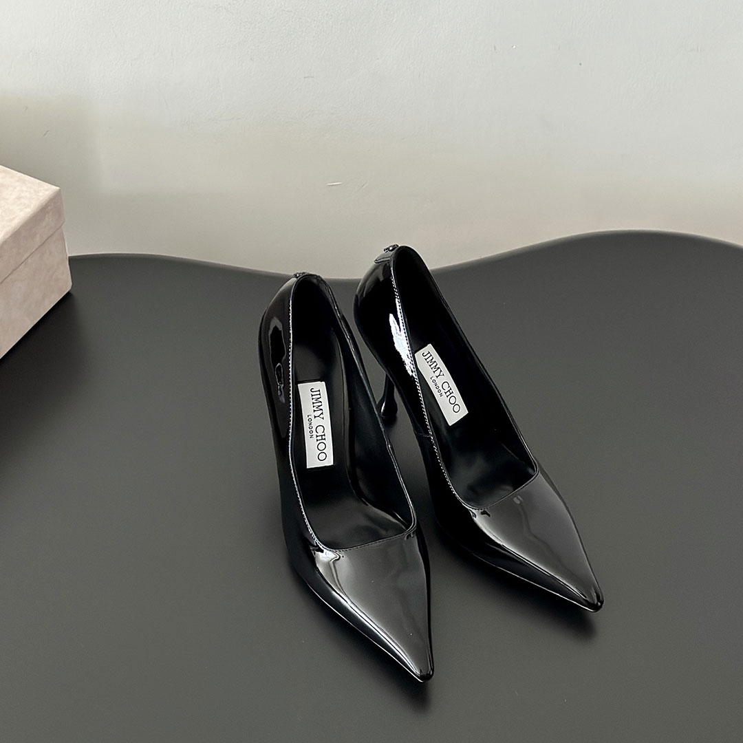 Jimmy Choo 9.5CM Slim Heel Stylish And Elegant  Slide Sandal