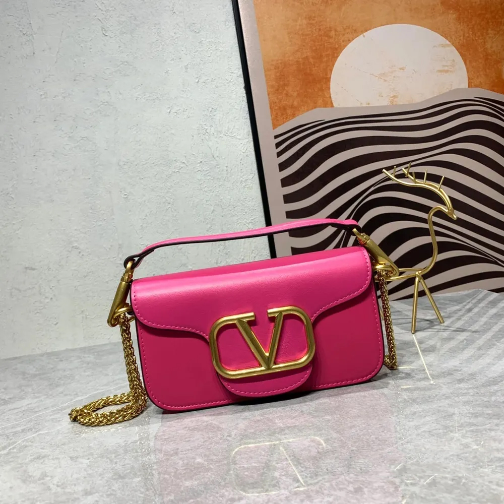VALENTINO GARAVANI V Logo Baguette Shoulder Bag Ladies MINILOCO Calfskin Bag