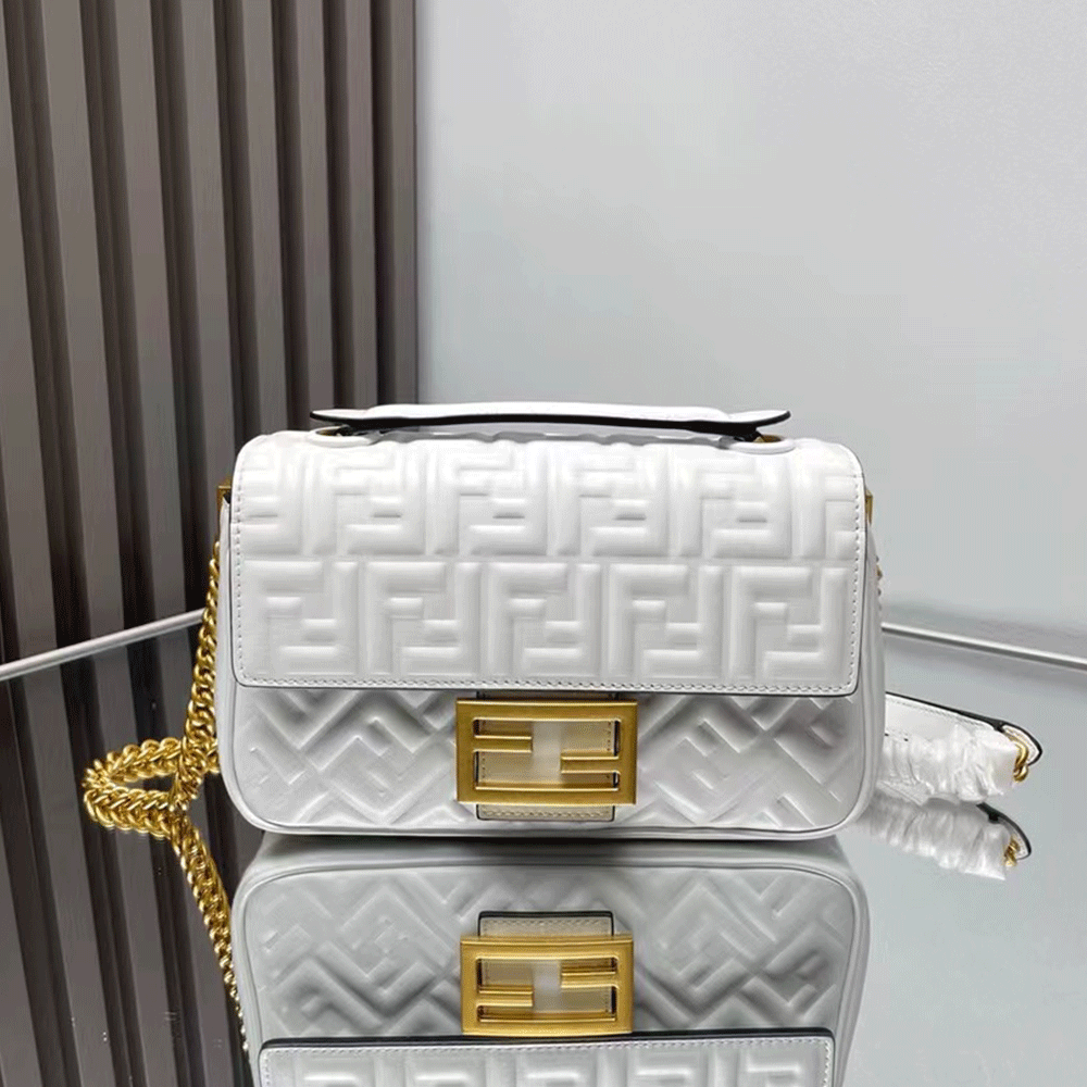 Fendi Mid-length Baguette ChainFF Theme Pattern Bag