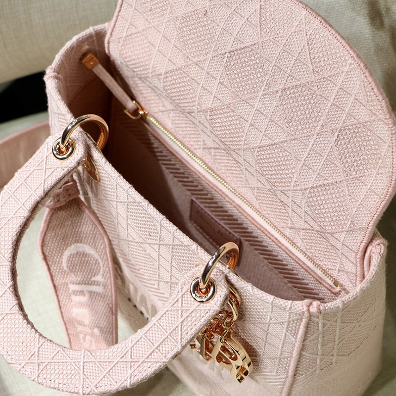 Dior The LADY D-LITE Bag Bois De Rose Cannage Embroidery M0565OREY_M957