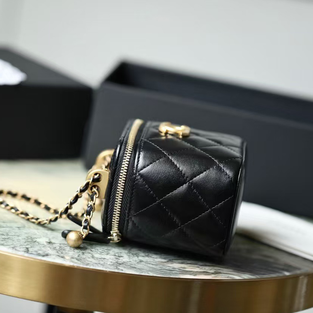 Chanel Double Golden-Ball Makeup Box Black
