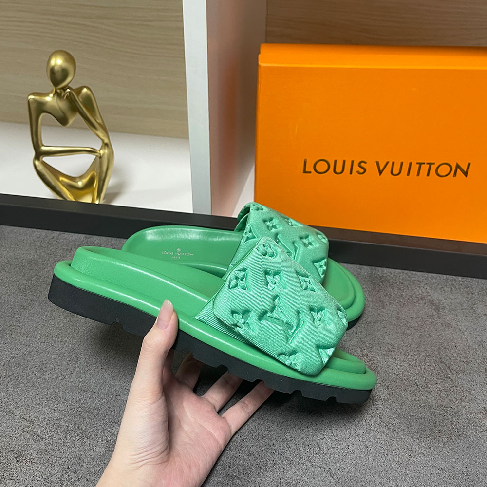 Louis Vuitton LV Pool Pillow Fabric Flat Slide  Sandals
