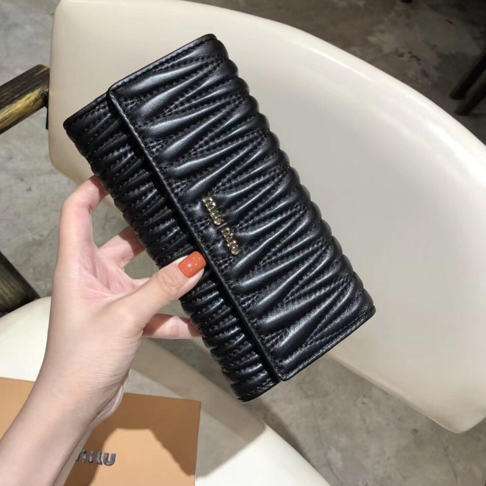 MIU MIU Matelassé Leather Long Wallet
