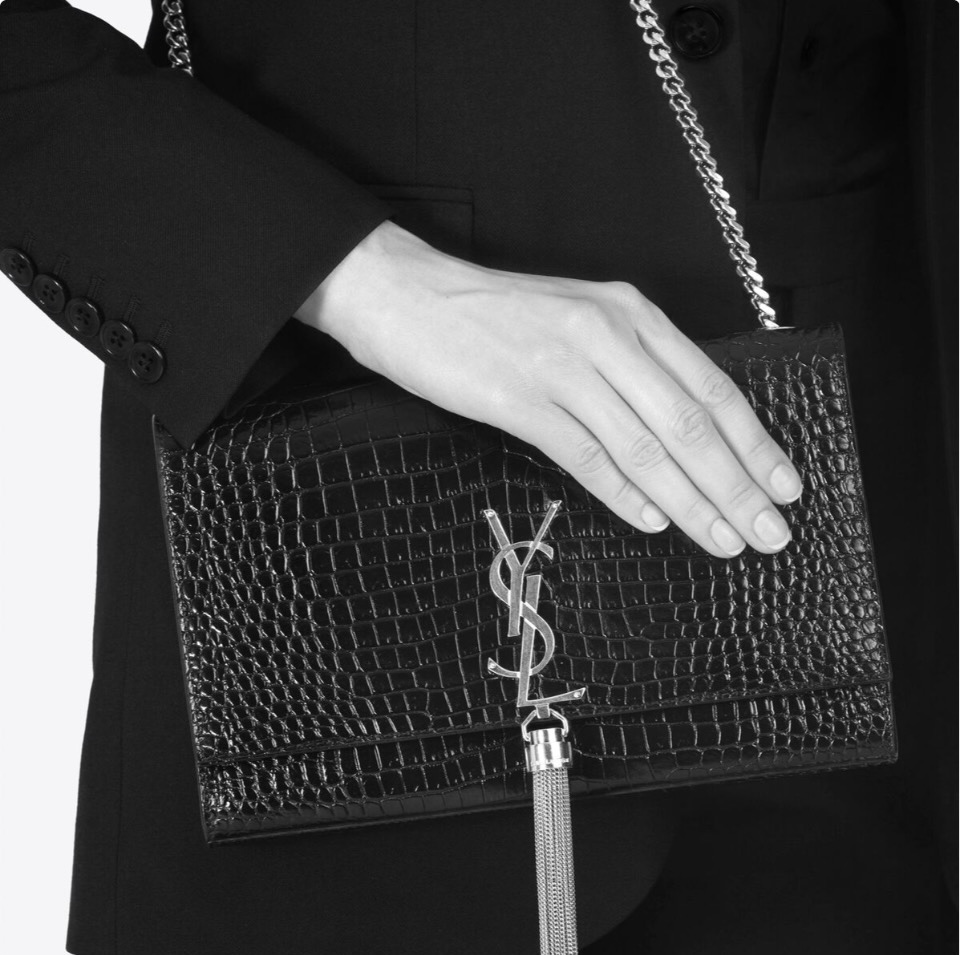 Saint Laurent YSL Kate Tassel Crocodile Leather Bag