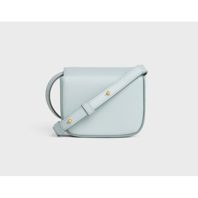 CELINE MINI TRIOMPHE IN SHINY CALFSKIN Blue