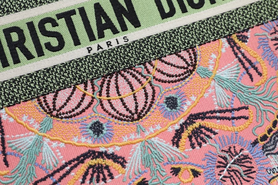 Dior Book Tote Large Powder Pink Dior Jardin Magique Embroidery