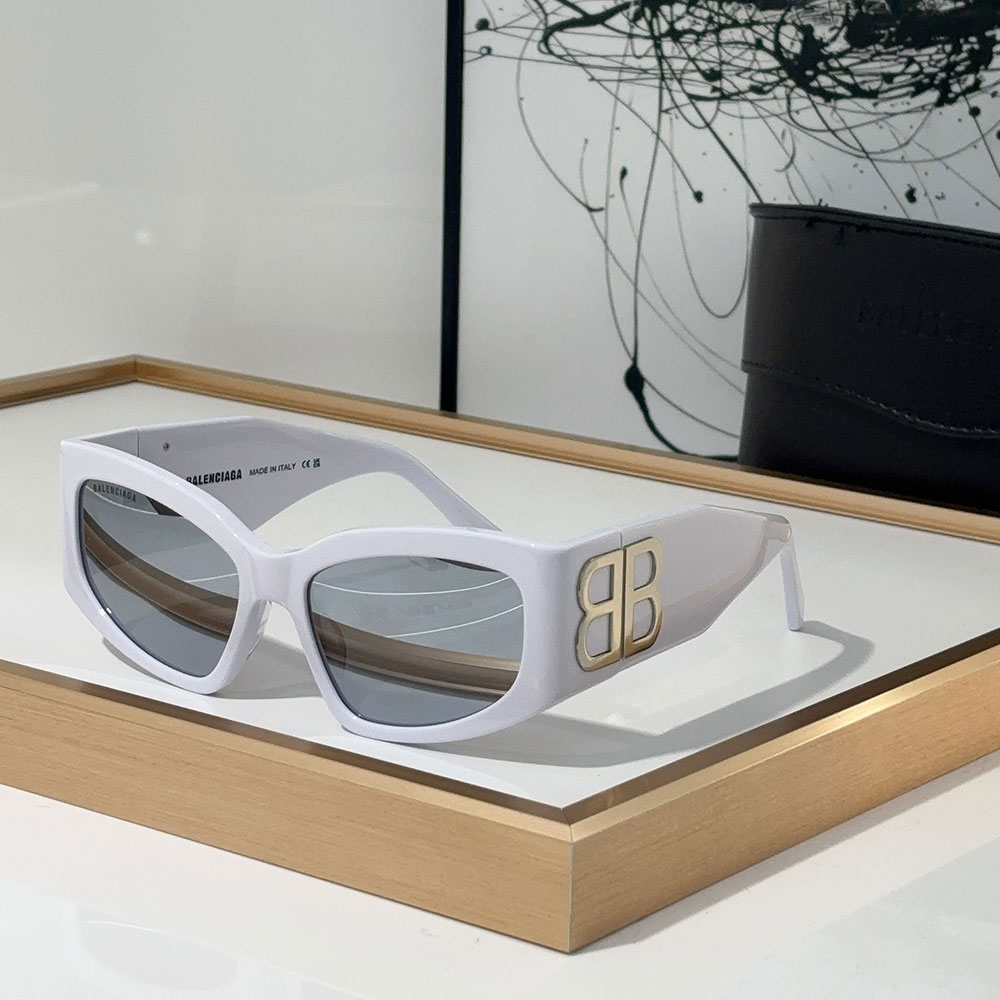Balenciaga  Mirror leg Logoo Aviator Sunglasses