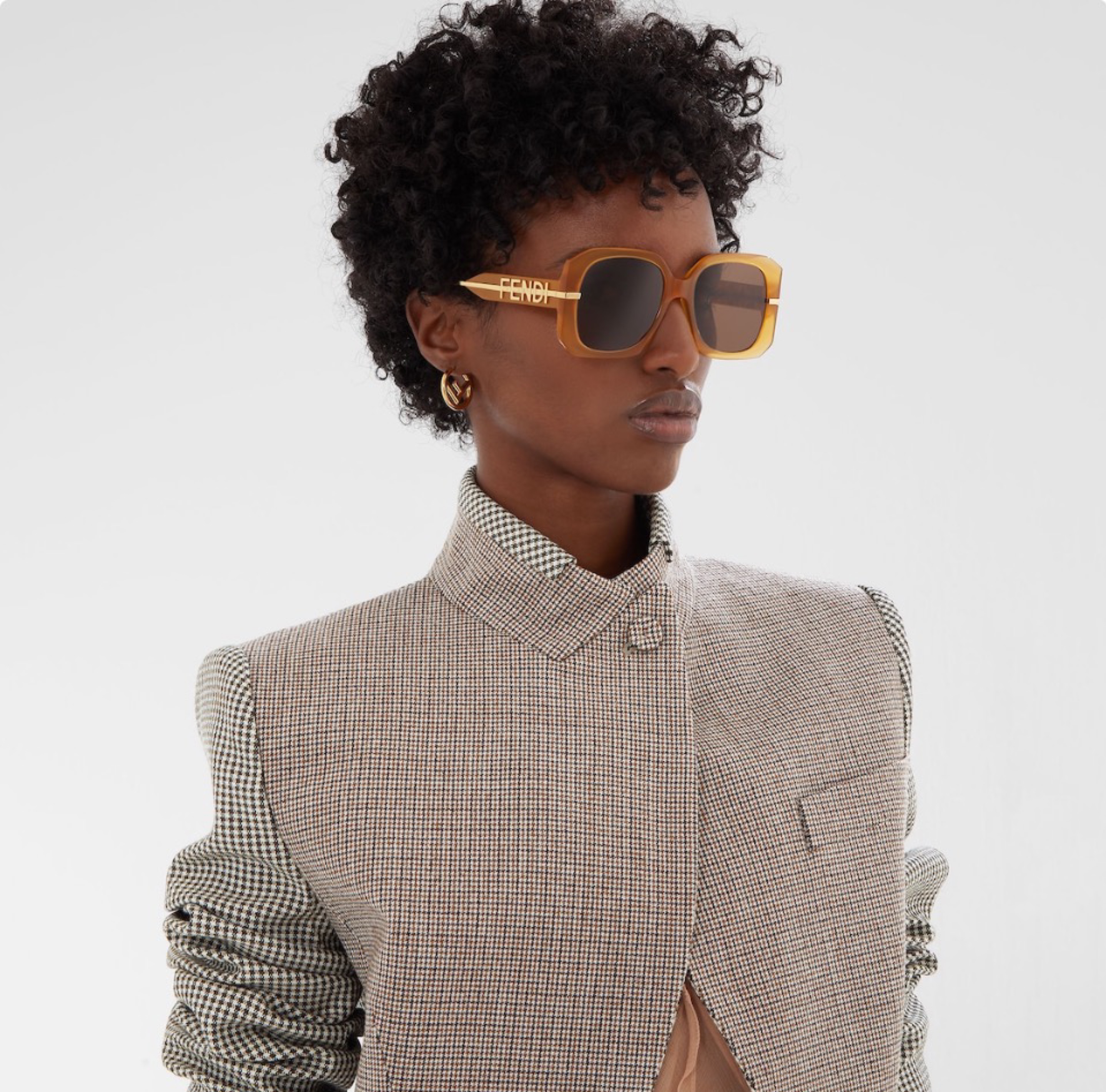 Fendi hollow letter earrings