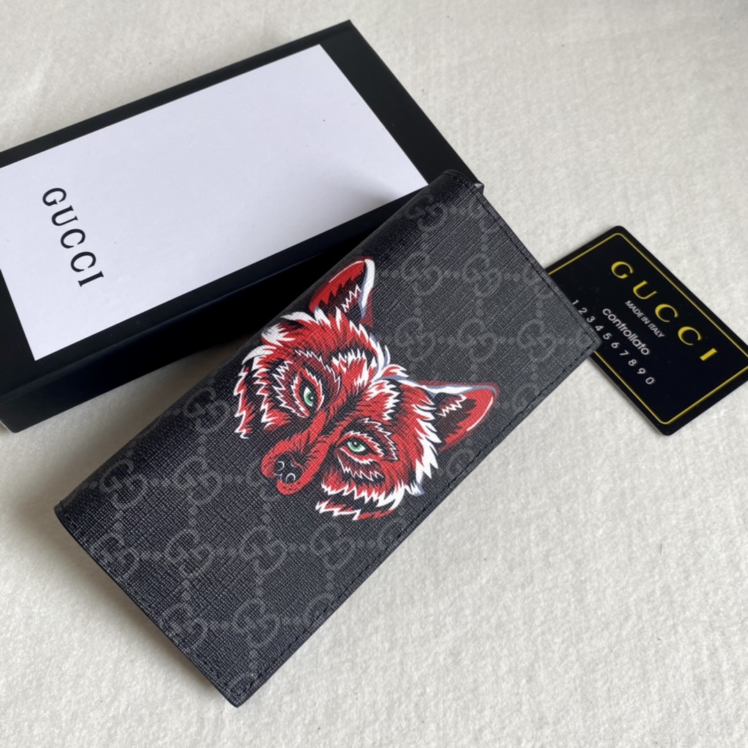 Gucci Unisex GG Supreme Printed Long Wallet