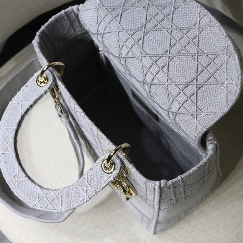 Dior The LADY D-LITE Bag Denim Blue Cannage Embroidery M0565OREY_M49E