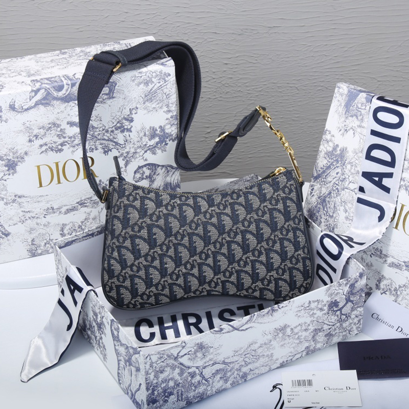 Dior Womens Bags Crossbody Bag Saddle Bag Oblique Jacquard