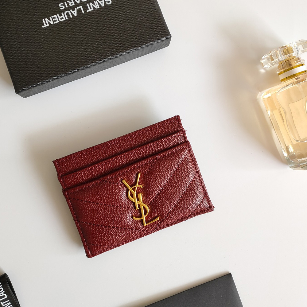 Saint Laurent YSL Caviar Leather Card bags