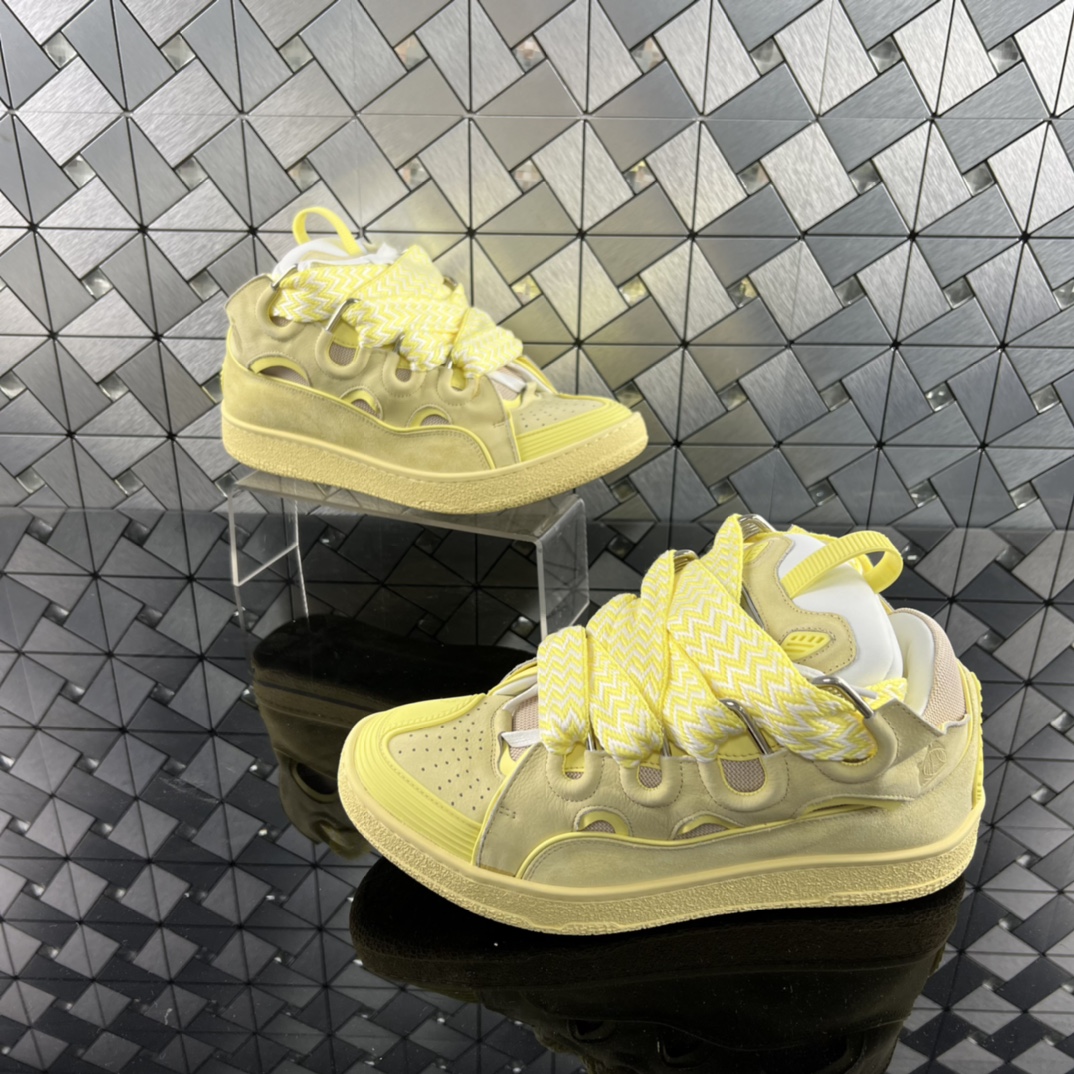 Lanvin LEATHER CURB SNEAKERS