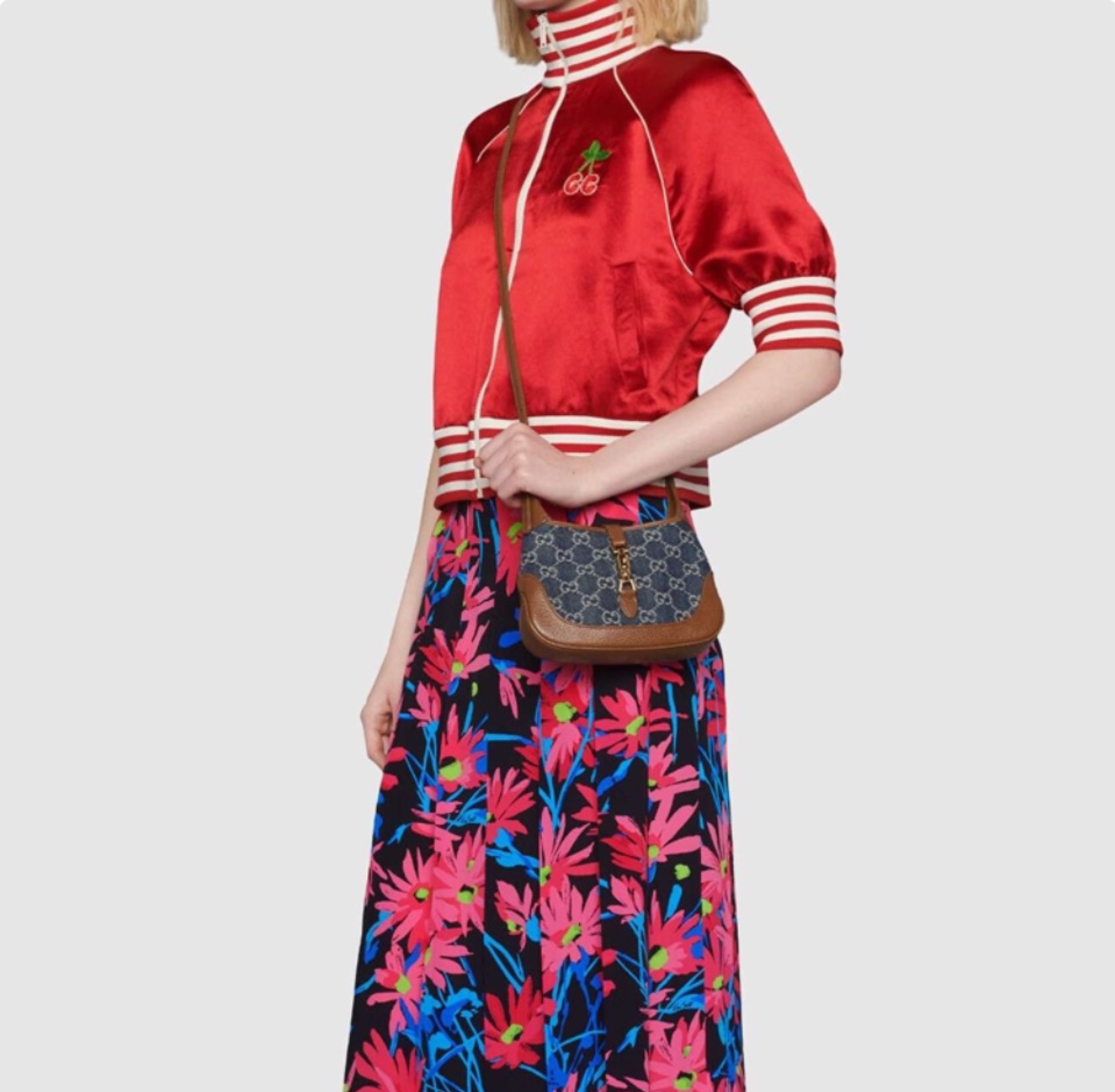 Gucci Jackie 1961 Canvas&Leather Shoulder Bags