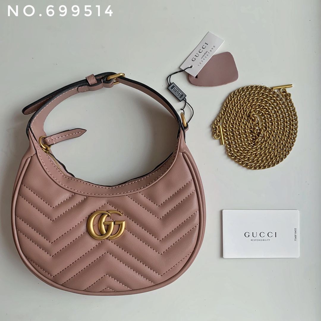 Gucci Marmnt Half Moon Shoulder Bag