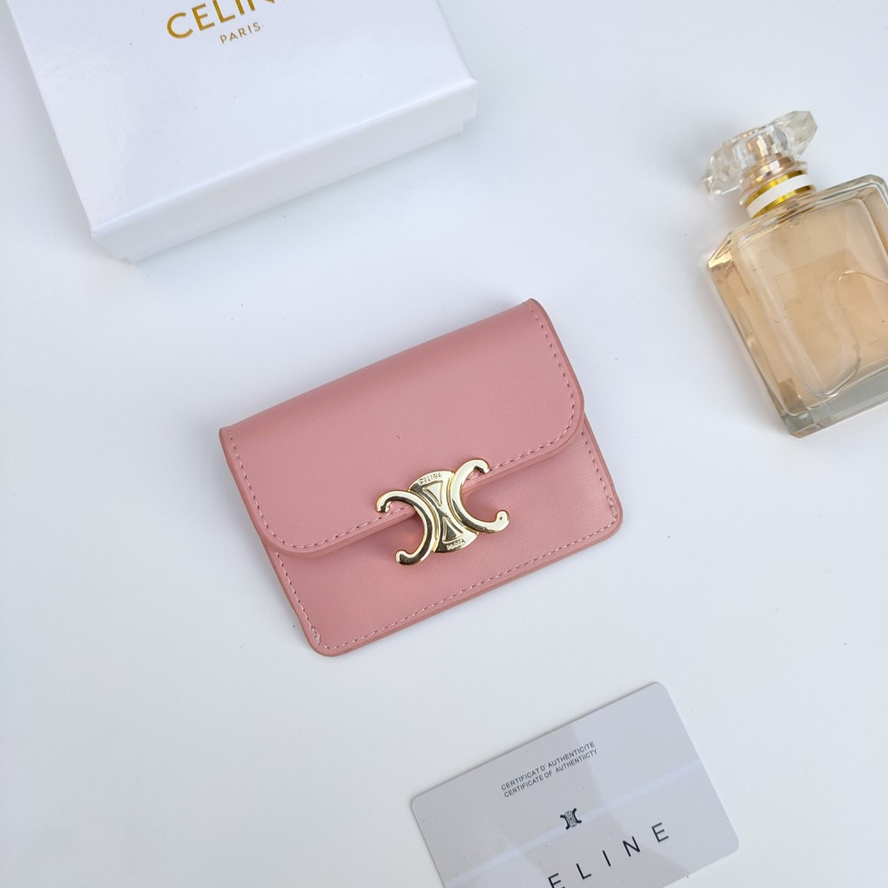 Celine Triomphe Leather card bag