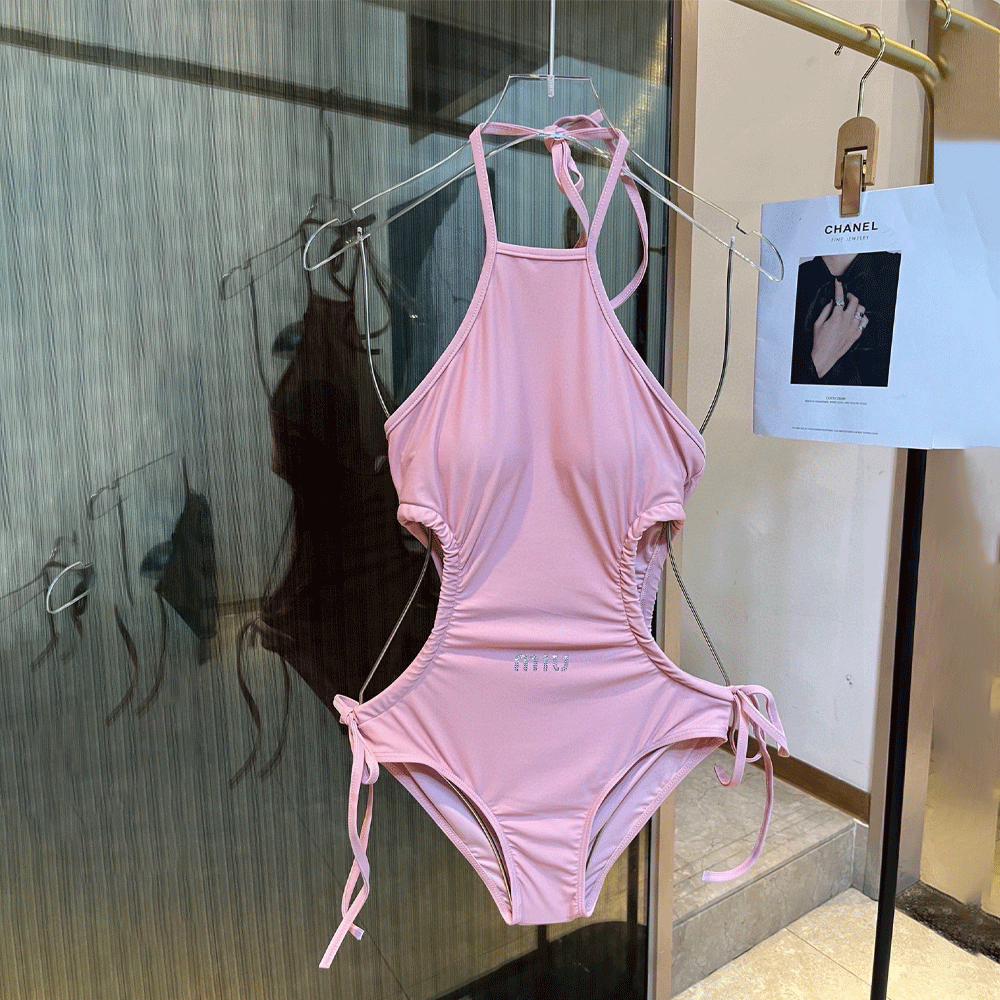 MIU MIU   One-piece With Buckle And Suspenders Swimwear