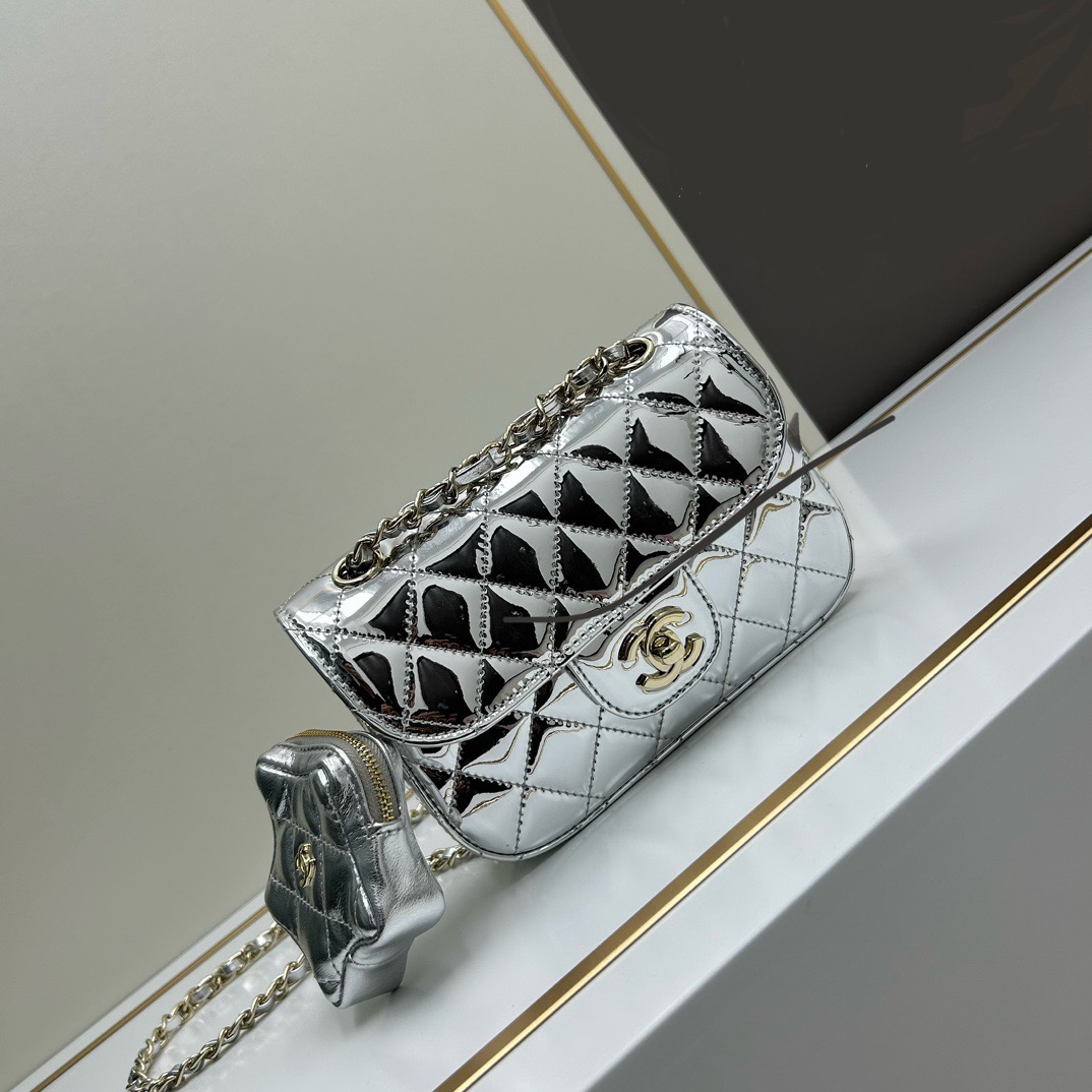 Chanel Mirrored Star Leather Shoulder Crossbody Bag