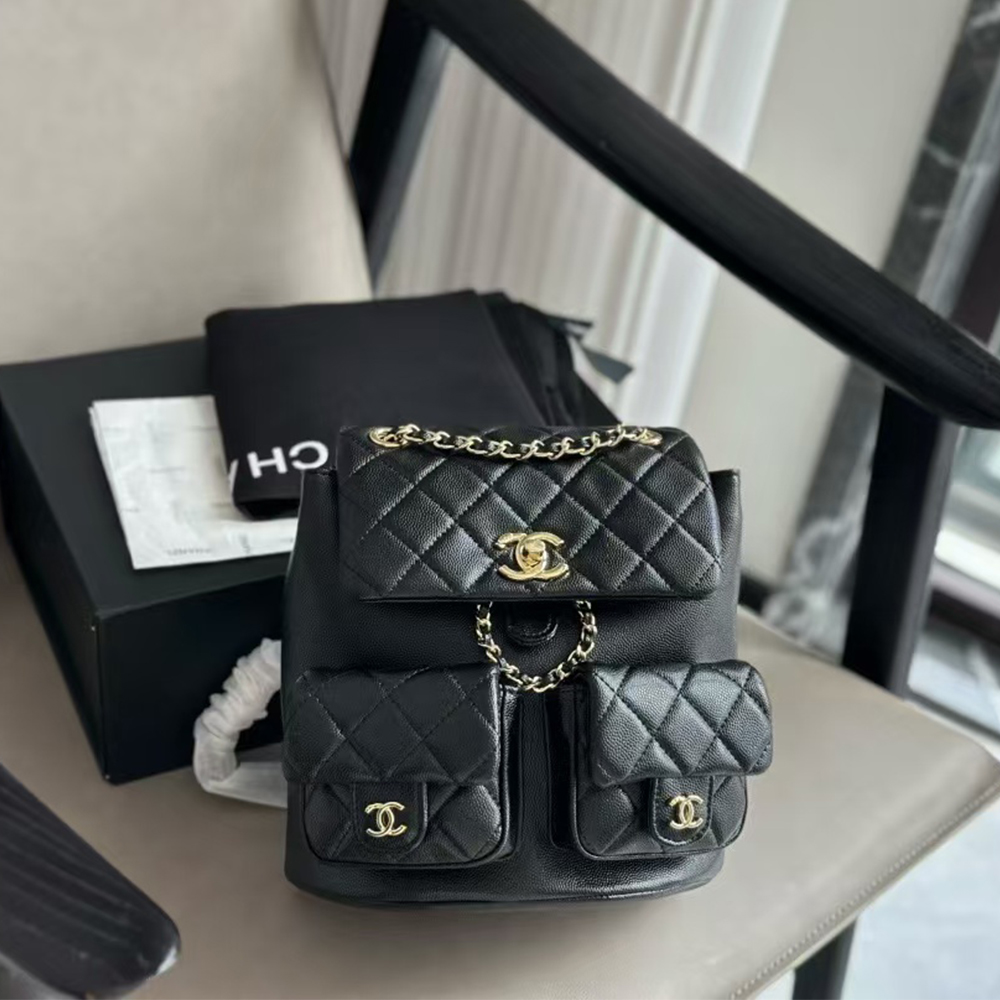 Chanel Caviar Double Pocket Backpack