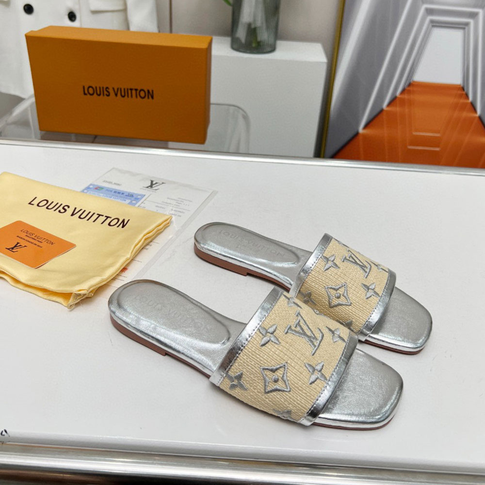 Louis Vuitton LV Fabric Flat Flip-flops Slide Sandal