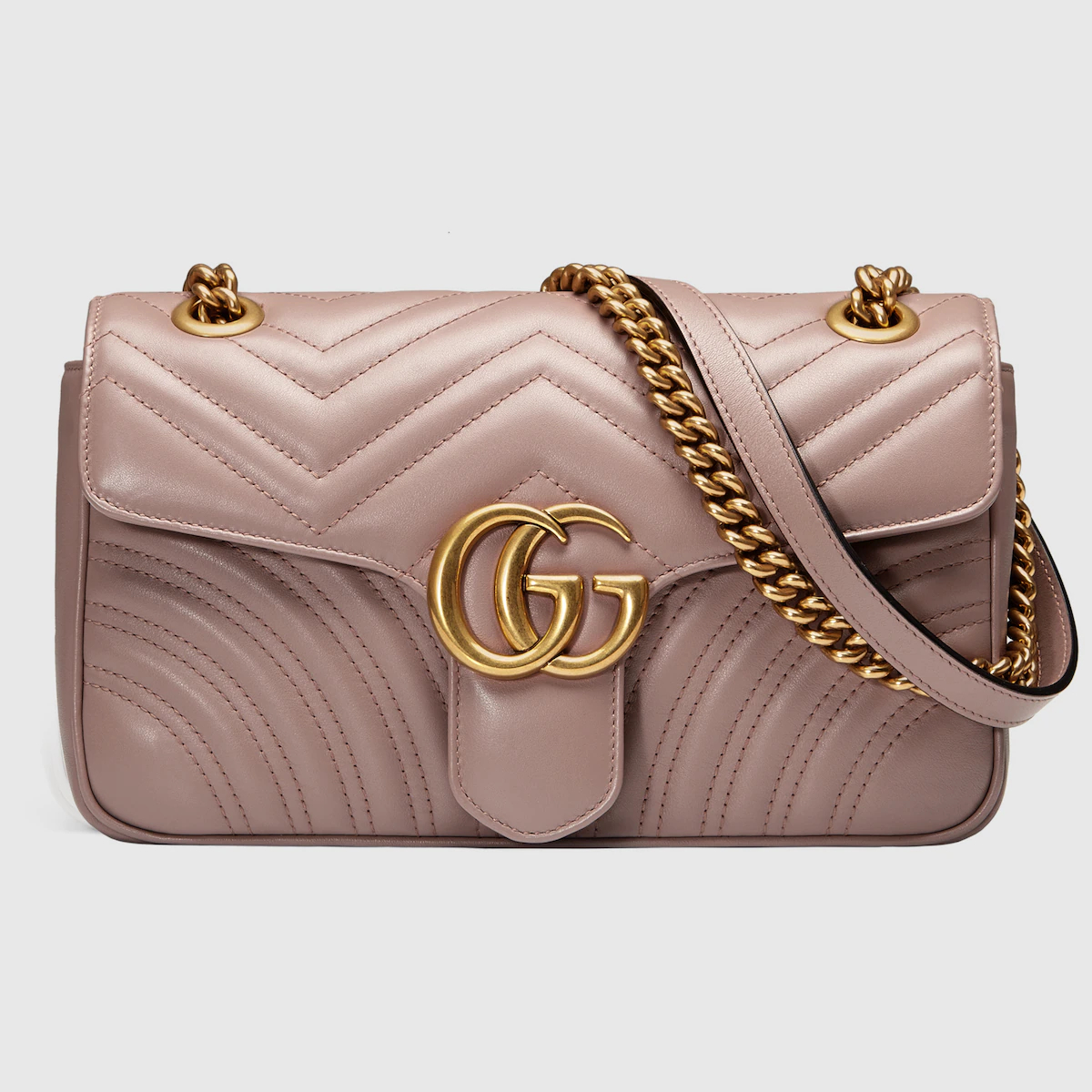 Gucci GG Marmont Small Shoulder Bag in pink leather