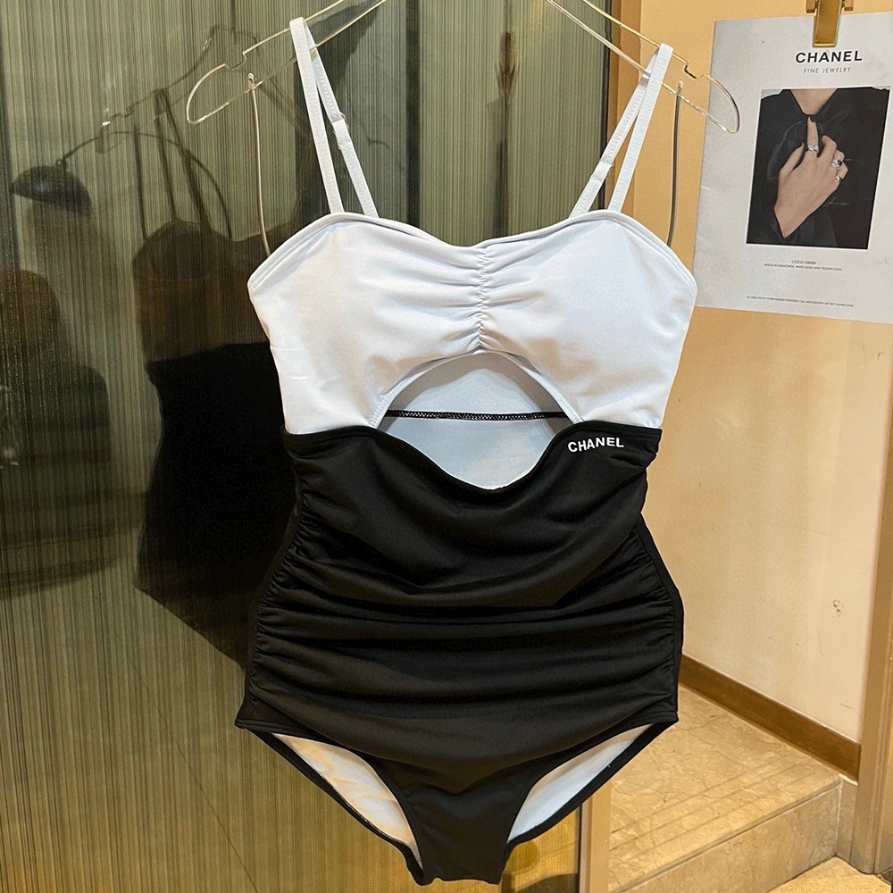 Chanel Suspender One-piece Swimsuit   Swimwear