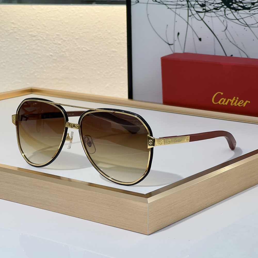 Cartier Aviator Metal Sunglasses