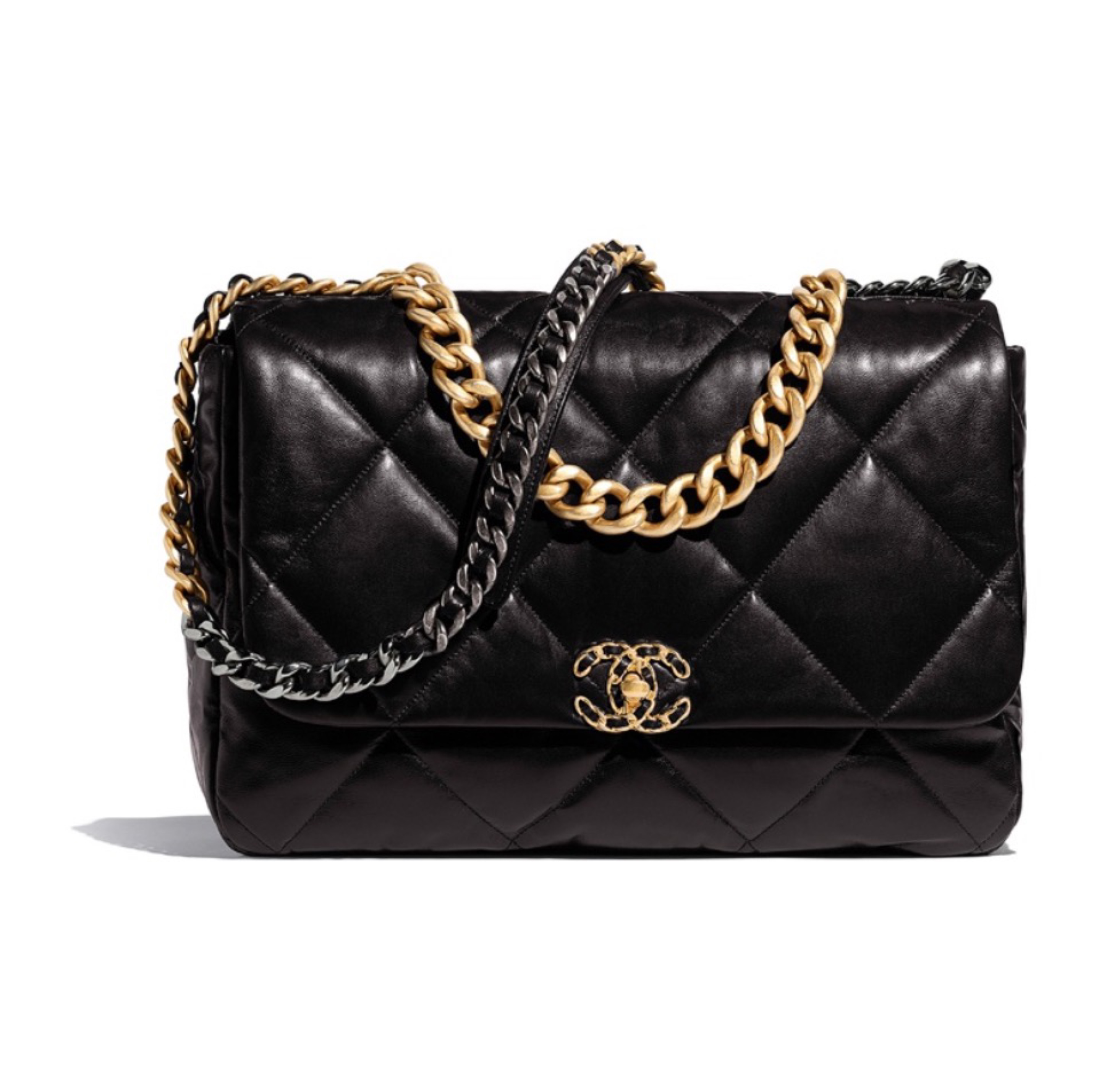Chanel 19bag   Gold Buckle Shoulder Crossbody Bag
