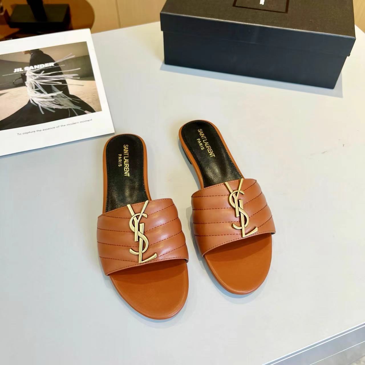 YSL Saint Laurent Gold Label Slippers