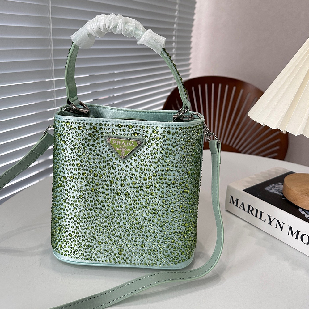 Prada Panier Crystal Tote Shoulder Messenger Bag