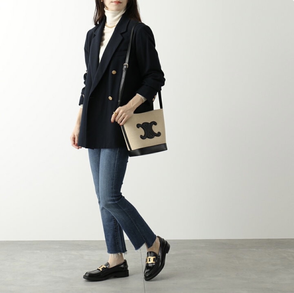Celine Cuir Triomphe Canvas&Cowhid Bucket Bag