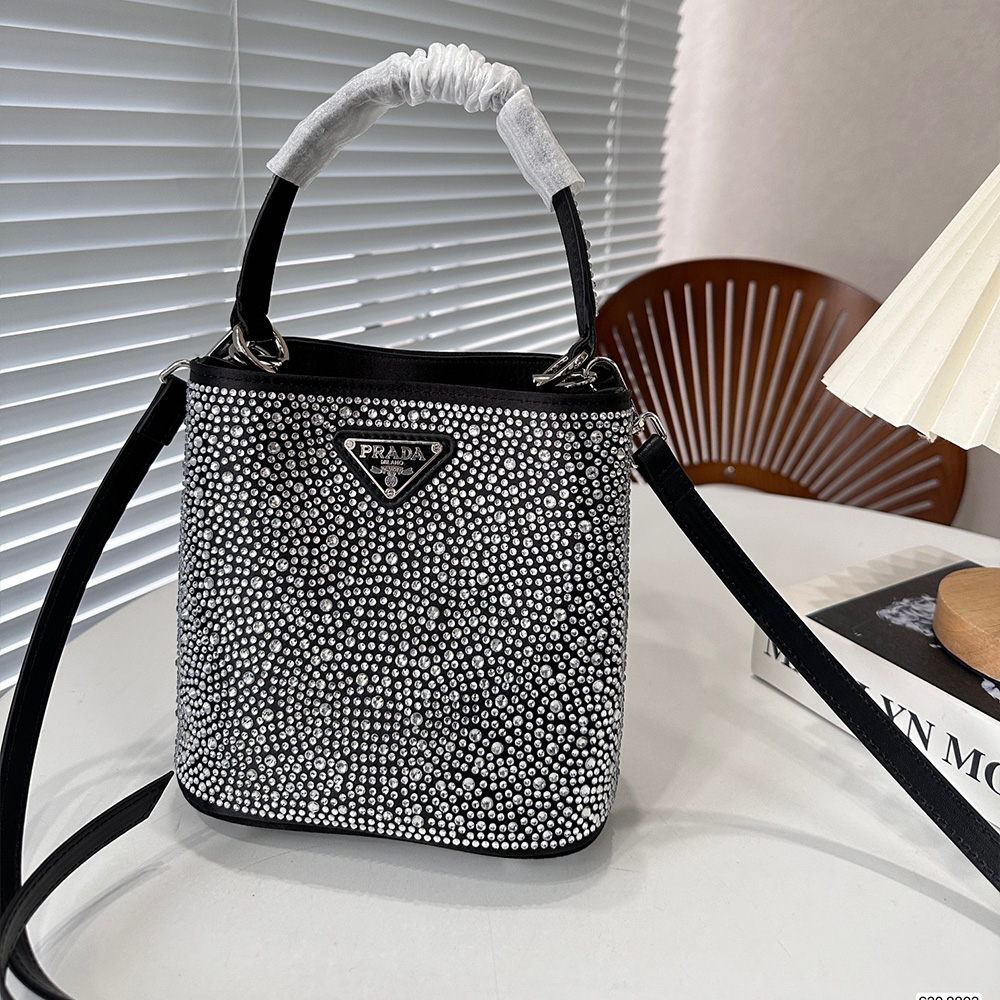Prada Panier Crystal Tote Shoulder Messenger Bag