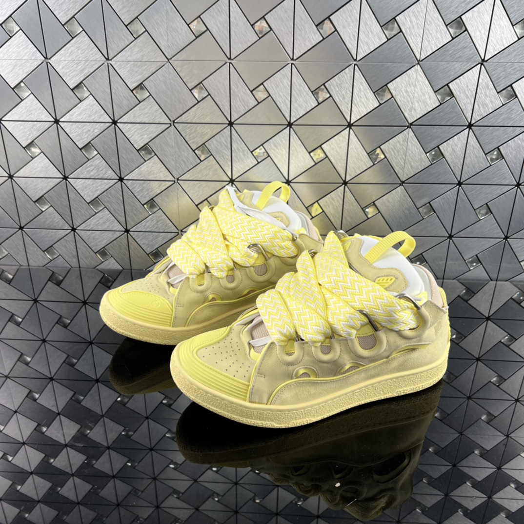 Lanvin LEATHER CURB SNEAKERS