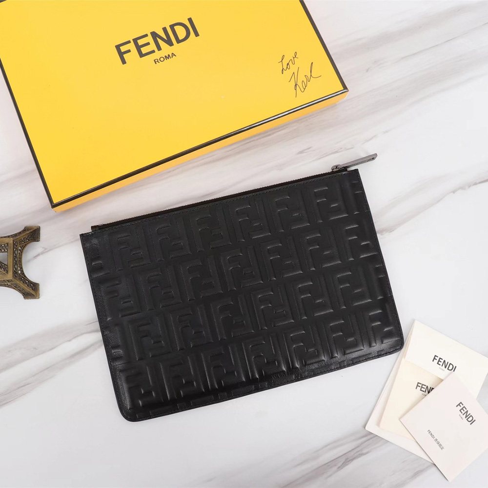 FENDI Printed Canvas Clutch
