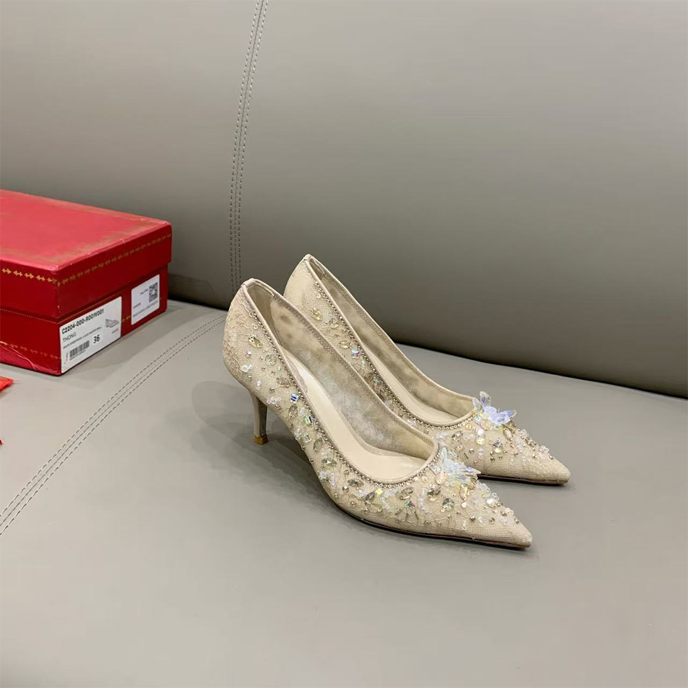 Rene Caovilla Cinderella Crystal High Heels