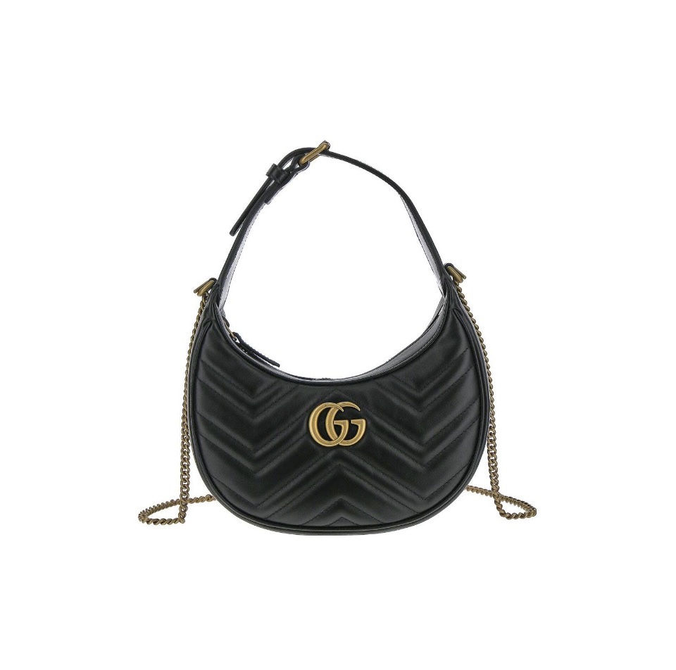 Gucci Marmnt Half Moon Shoulder Bag