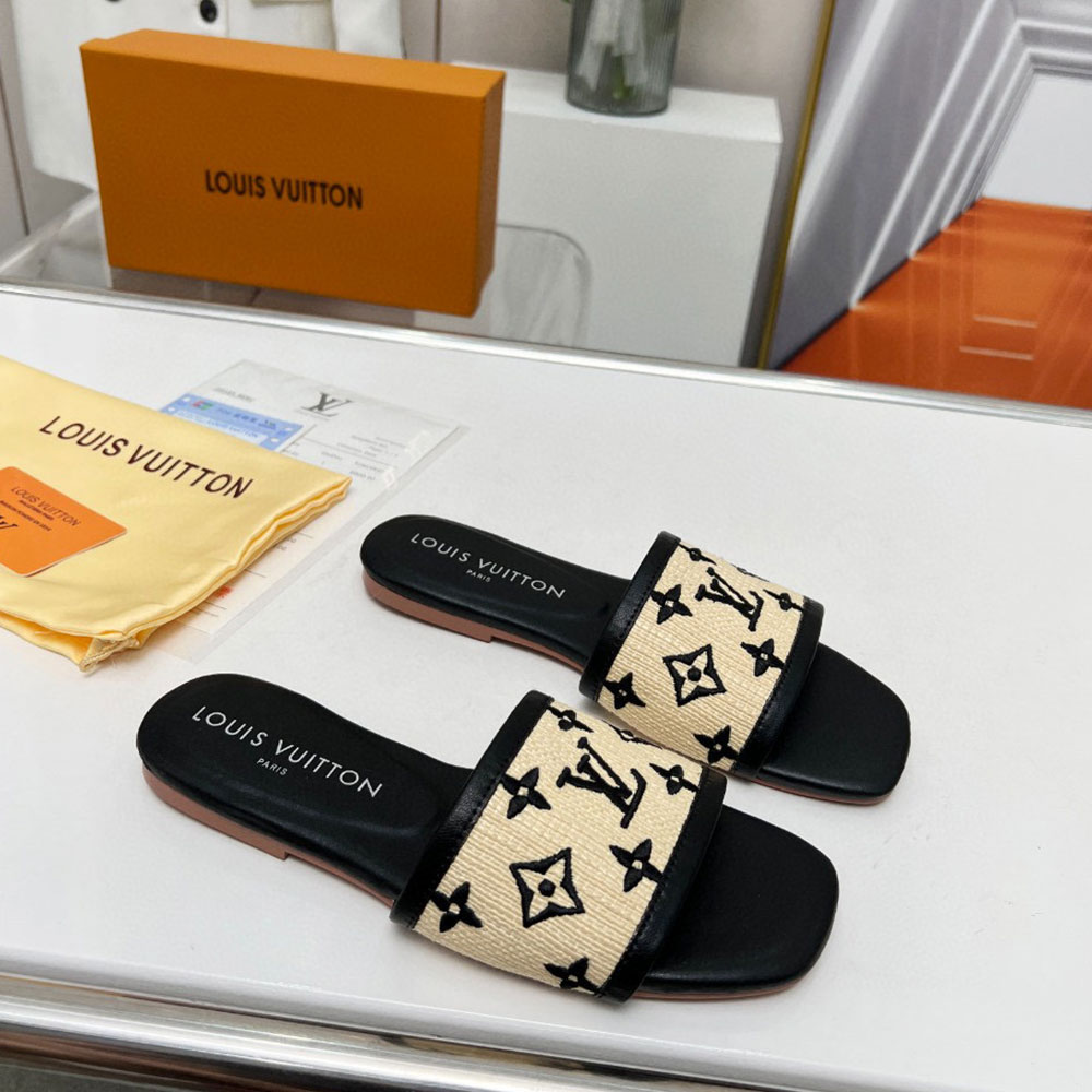 Louis Vuitton LV Fabric Flat Flip-flops Slide Sandal