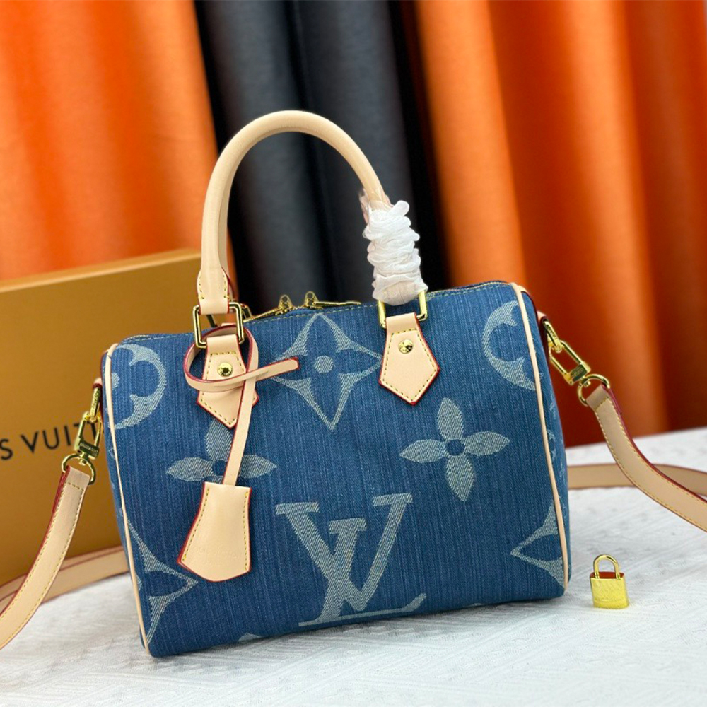 Louis Vuitton Speedy Bandoulière 25 Denim Handbag Crossbody Bag