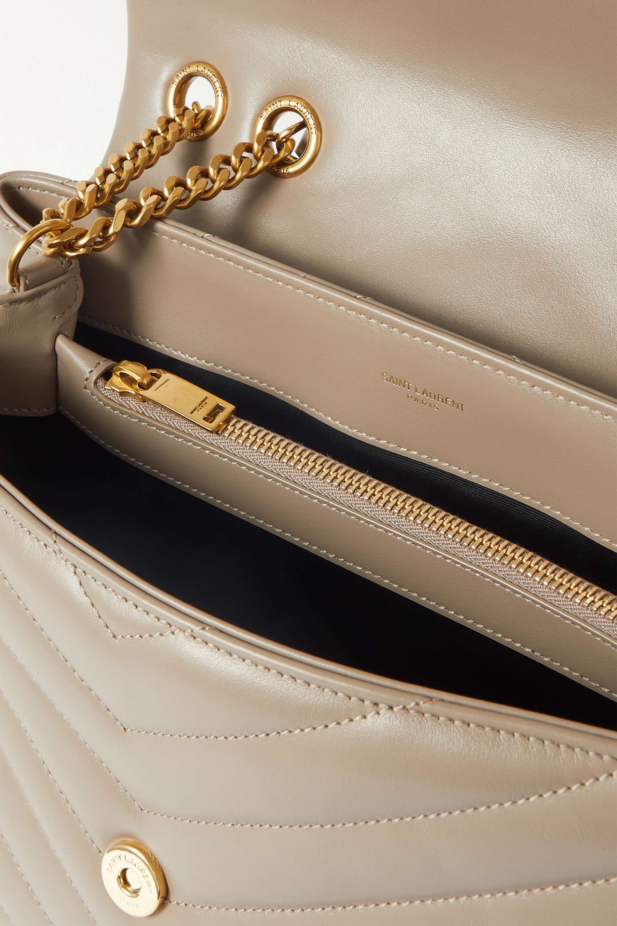 Saint Laurent Loulou medium quilted leather shoulder bag brown