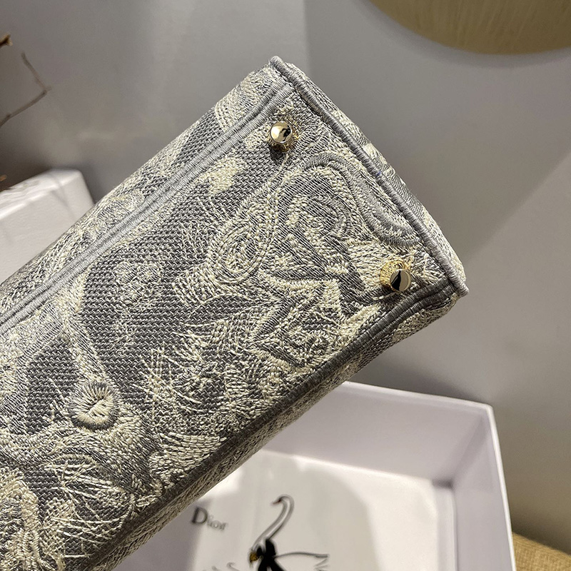 Dior The LADY D-LITE Bag Gray Toile de Jouy Reverse Embroidery M0565ORGO_M932