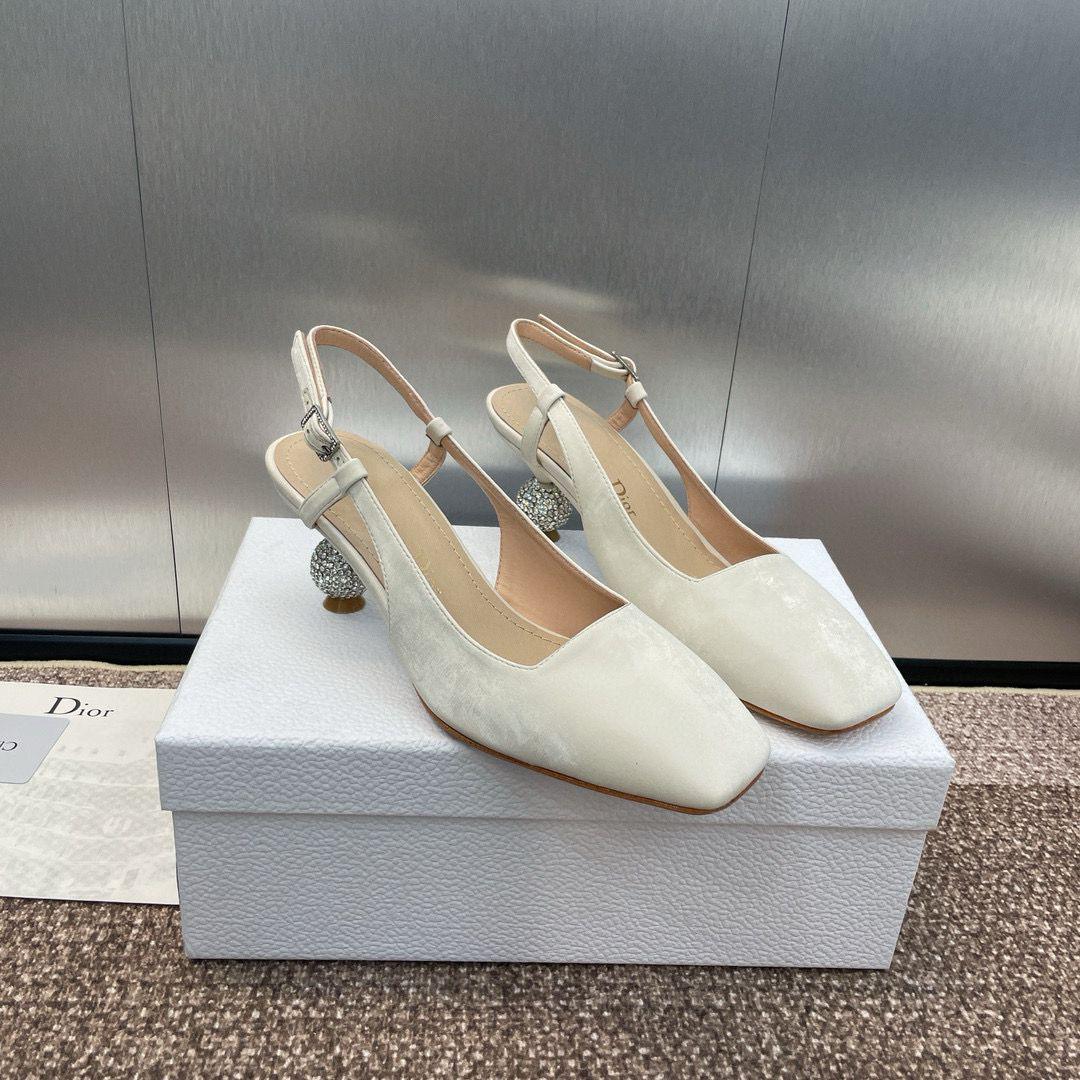 Dior Diamond Heeled Square Toe Heel