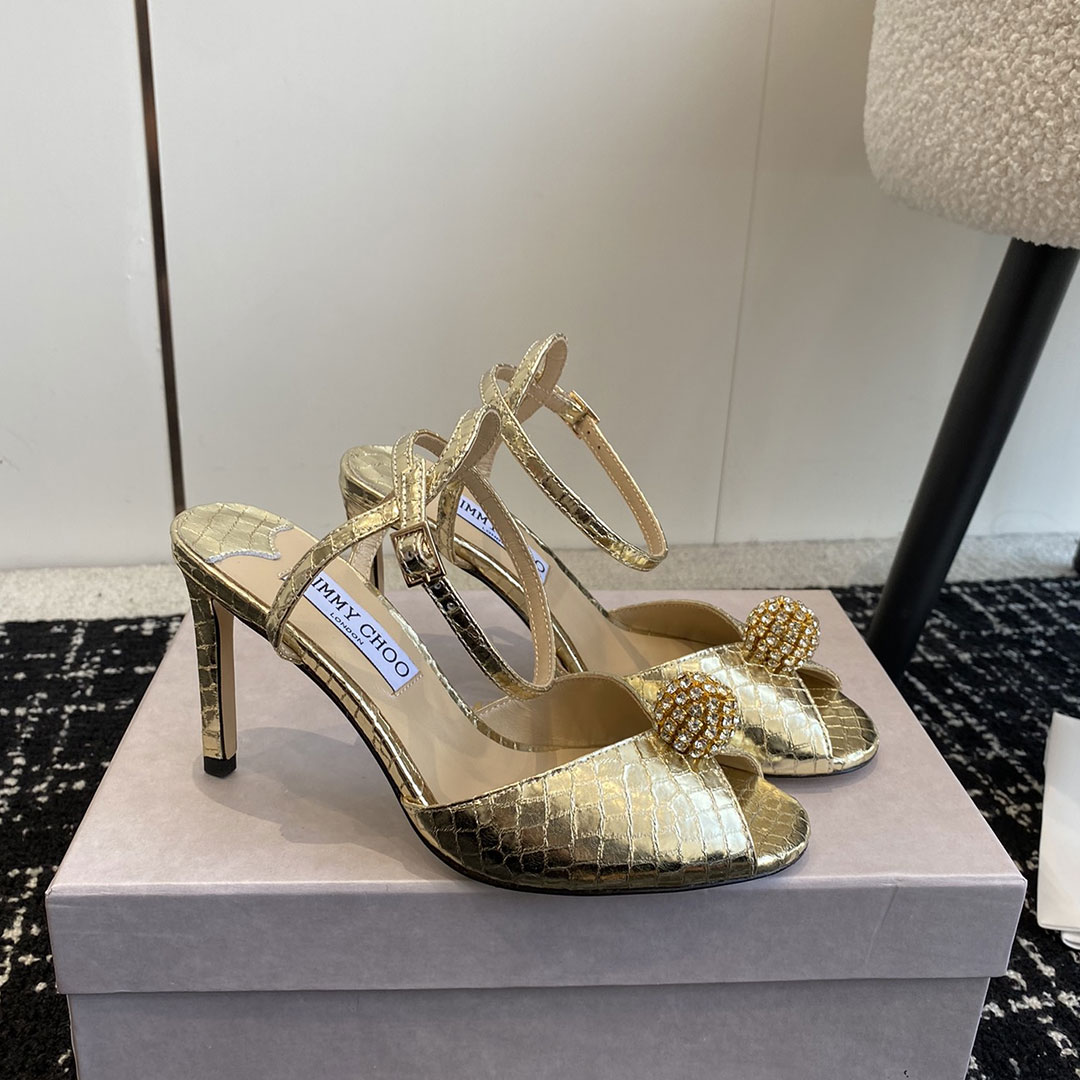 Jimmy Choo Sacora Leather Slingshot Fashion Buckle Slide Sandal