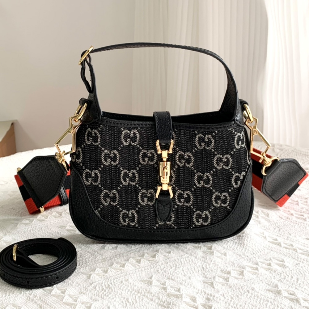 Gucci Jackie 1961 Canvas&Leather Shoulder Bags