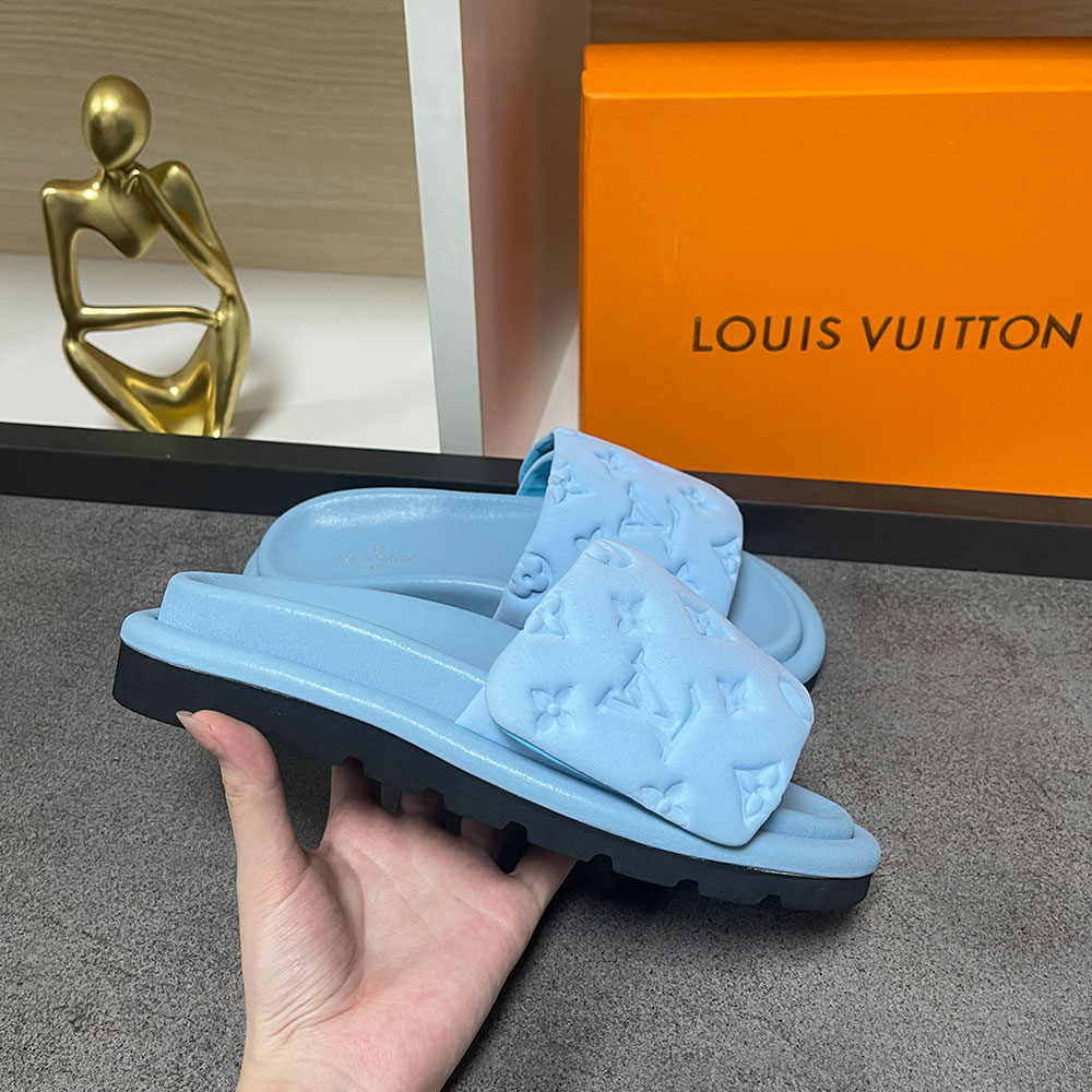 Louis Vuitton LV Pool Pillow Fabric Flat Slide  Sandals