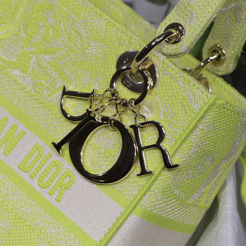 Dior The LADY D-LITE Bag Lime Toile de Jouy Reverse Embroidery M0565ORGO_M60E