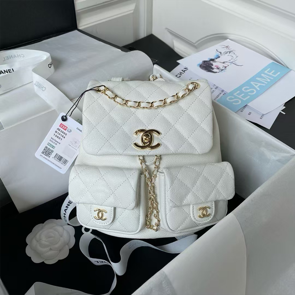 Chanel Caviar Double Pocket Backpack
