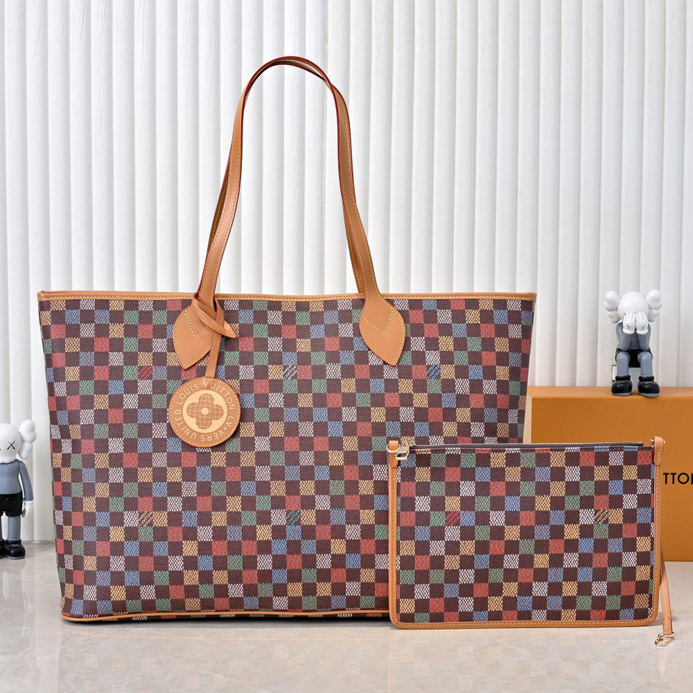 Louis Vuitton Neverfull Coated Canvas Tote Bag