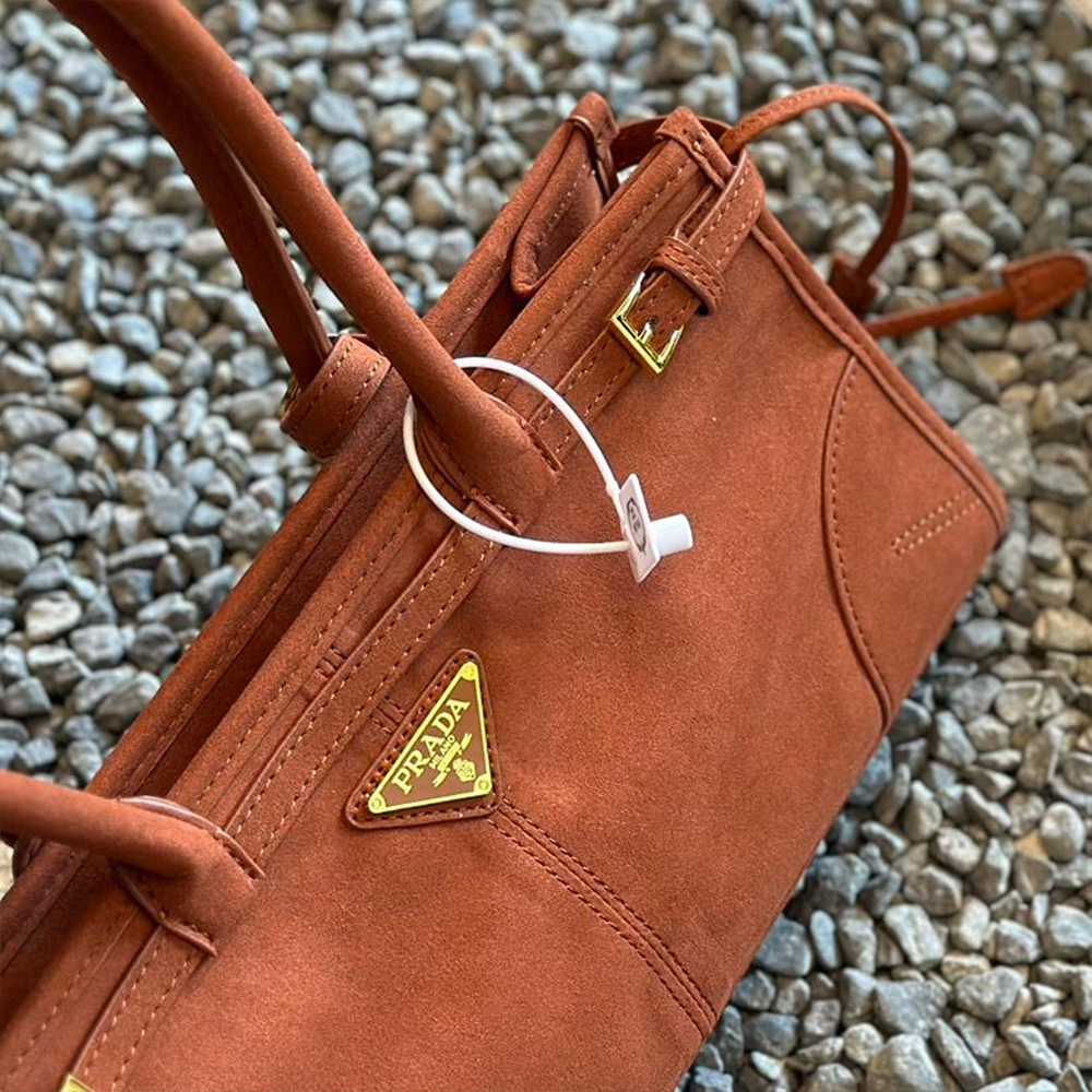 Prada suede tote bag soft-lux handbag